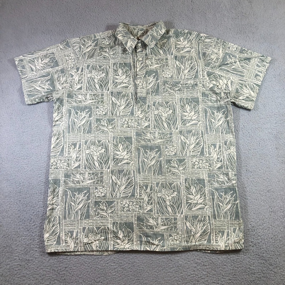 Go Barefoot  Shirt Mens XLT Green Hawaiian